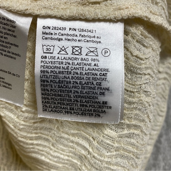 NEW H&M Button Up Vest Textured Jersey Waistcoat Dainty Size M Cream - Picture 7 of 7